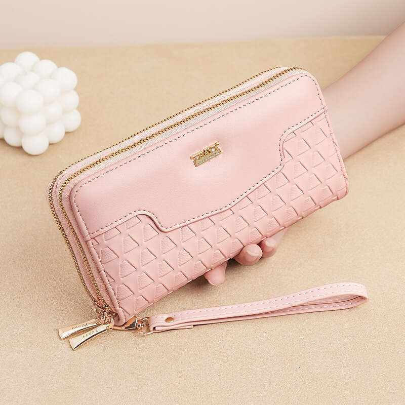 Women's Wallet Long Double Zipper Clutch Multi-Function Phone Coin Purse Card Holder High-End Feel