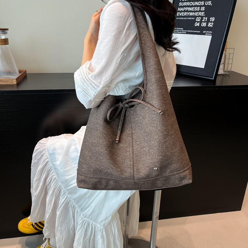 designer High-end 2025 New Korean Style Niche Women's Bag Versatile French Style Bowknot Large Capacity Shoulder Underarm Tote Bag