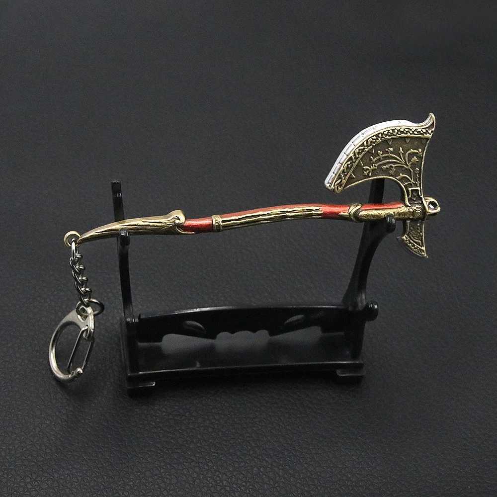 New Arrival God of War Keychain Kratos Axe Leviathan Keyring KeyChain Blades of Chaos Swords Pendant llaveros Accessories Car Keychain U250604