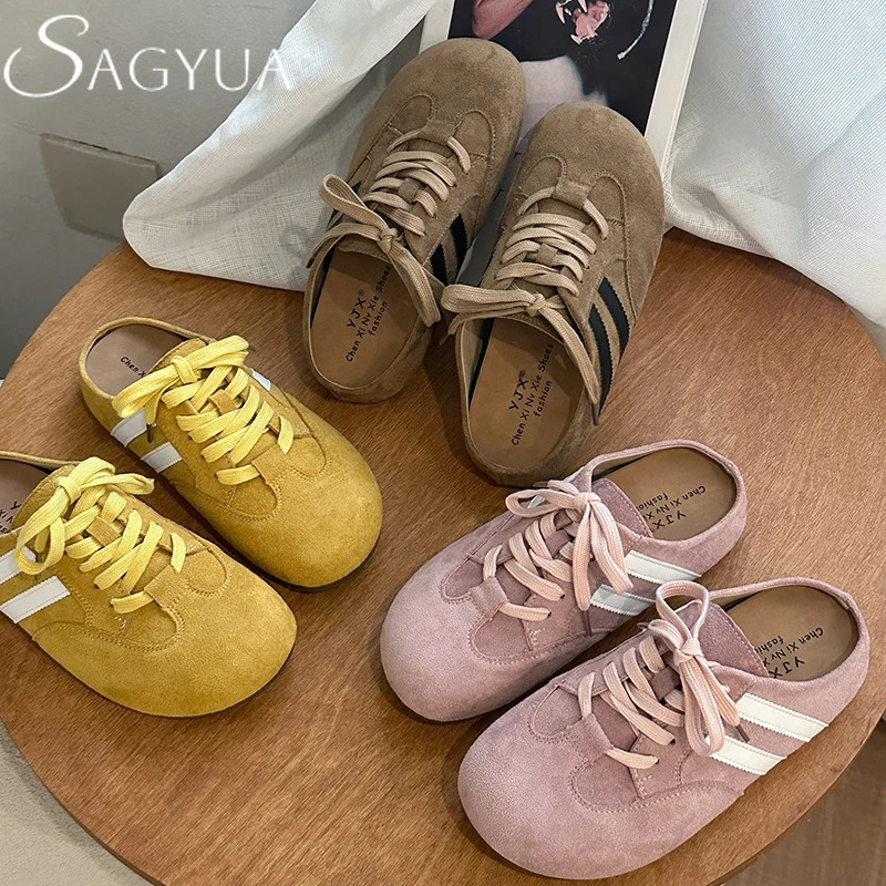 Platform Womens Sneakers Flats Mules Shoes Lace Up Slippers Trend Casual Sneakers Cozy Summer Woman Shoes Sandals Loafers 250529