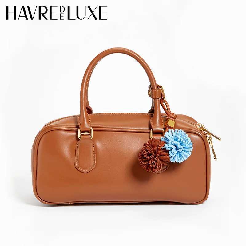 Flower ball leather pendant cowhide rope bag charm Keychain car pendant for women bag accessories M250604