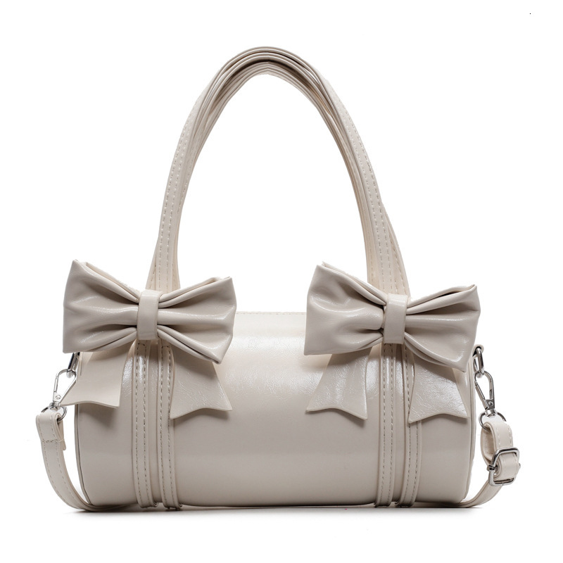 designer Trendy Niche Bowknot Handbag for Women 2025 New Versatile Shoulder Underarm Bag Casual Crossbody Cylinder Bag