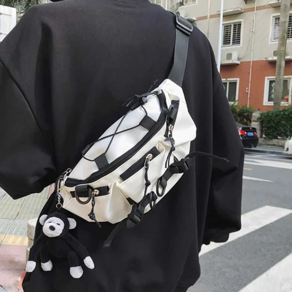 2025 Techwear Style Punk Hip Hop Single Shoulder Crossbody Bag Men Women Street Vintage Chest Bag Casual Sport Fanny Pack Bag W250604