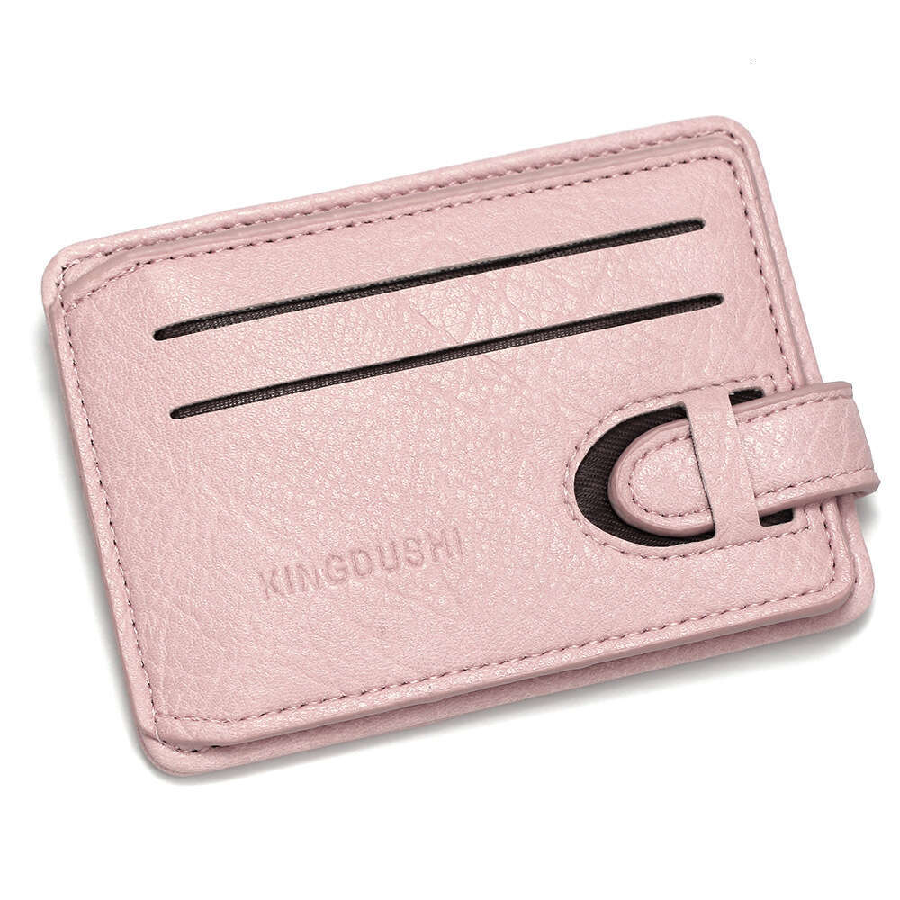 Unisex Short Card Sleeve Coin Purse Solid Color Crack Pattern Strap ID Holder