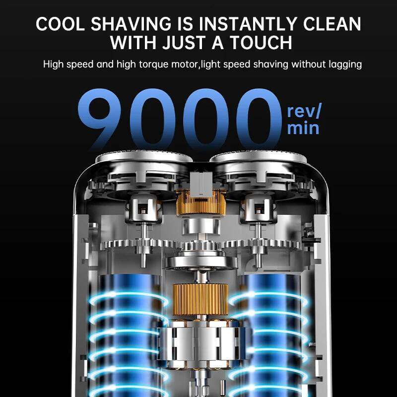 9000Rpm High Speed Premium Portable Shaver Magnetic Blades 60Days Battery Life Type C Fast Charge Ipx7 Waterproof Travel Razor