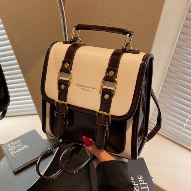 designer Korean Style Sweet Soft Leather Backpack for Women 2025 New Fashionable Handbag High-end Commuter Small Backpack