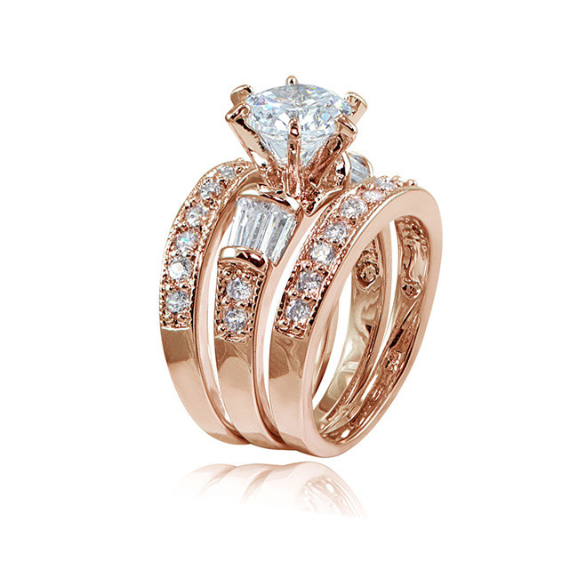 2025 Choucong Ins Top Sell Wedding Rings Luxury Jewelry 925 Sterling Silver Fill 18K Gold Round 5A Cubic Zircon CZ Diamond Party Eternity Women Couple