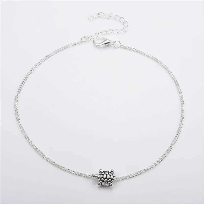 Trendy Cute Turtle Ankle Big Circle For Women Foot Anklet Bracelet Summer Beach Barefoot Sandals Bracelet Ankle on the leg Female W250604