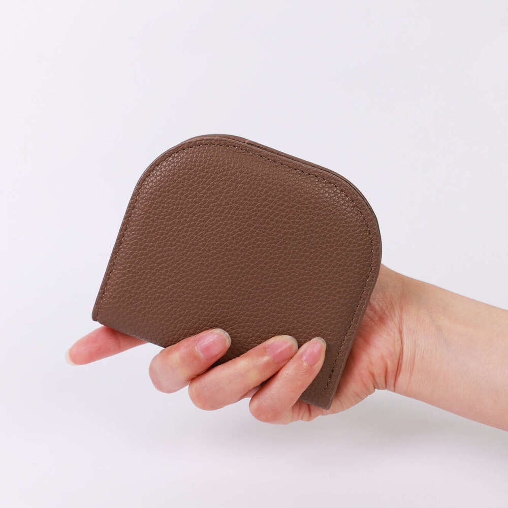 Women's Short Wallet Semi-Circle Solid Color Mini Student Coin Purse High-End Small Card Holder