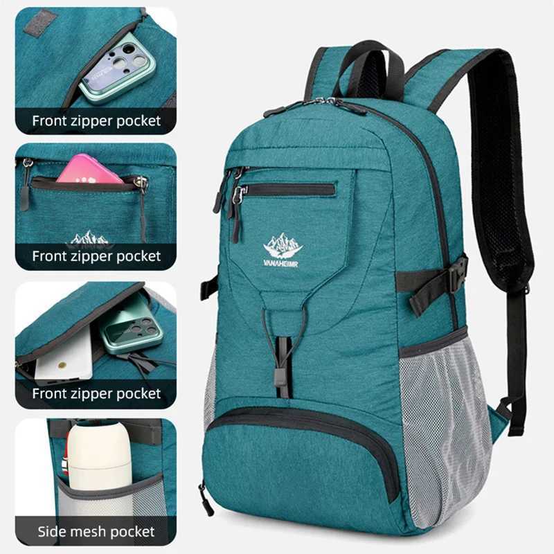 Lightweight Foldable Backpack Travel Bag For Men Women Portable Ultralight Outdoor Sports Camping Climbing Daypack Trekking BagW250603