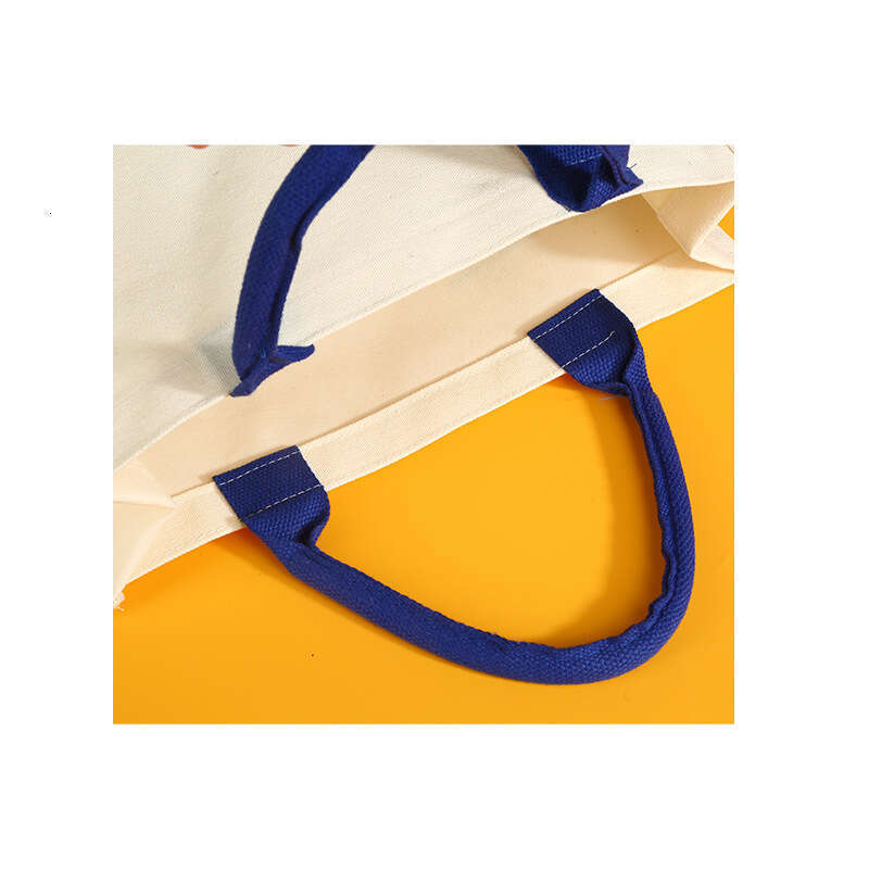 Canvas Tote Bag Pattern Thickened Handheld Ribbon Large Capacity Corporate School Advertising Promotion Printed