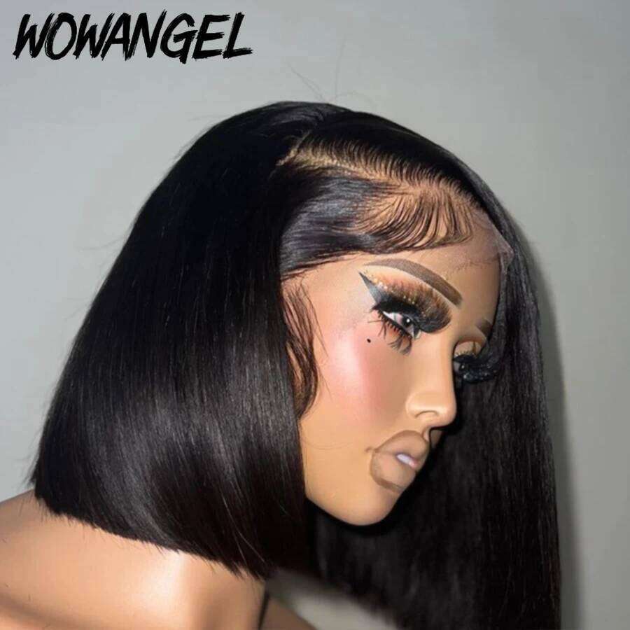 180% Wigs Short Bob Wig 100% Human Hair Invisible Front Pre Plucked Hairline Melty Skin HD Lace For Women