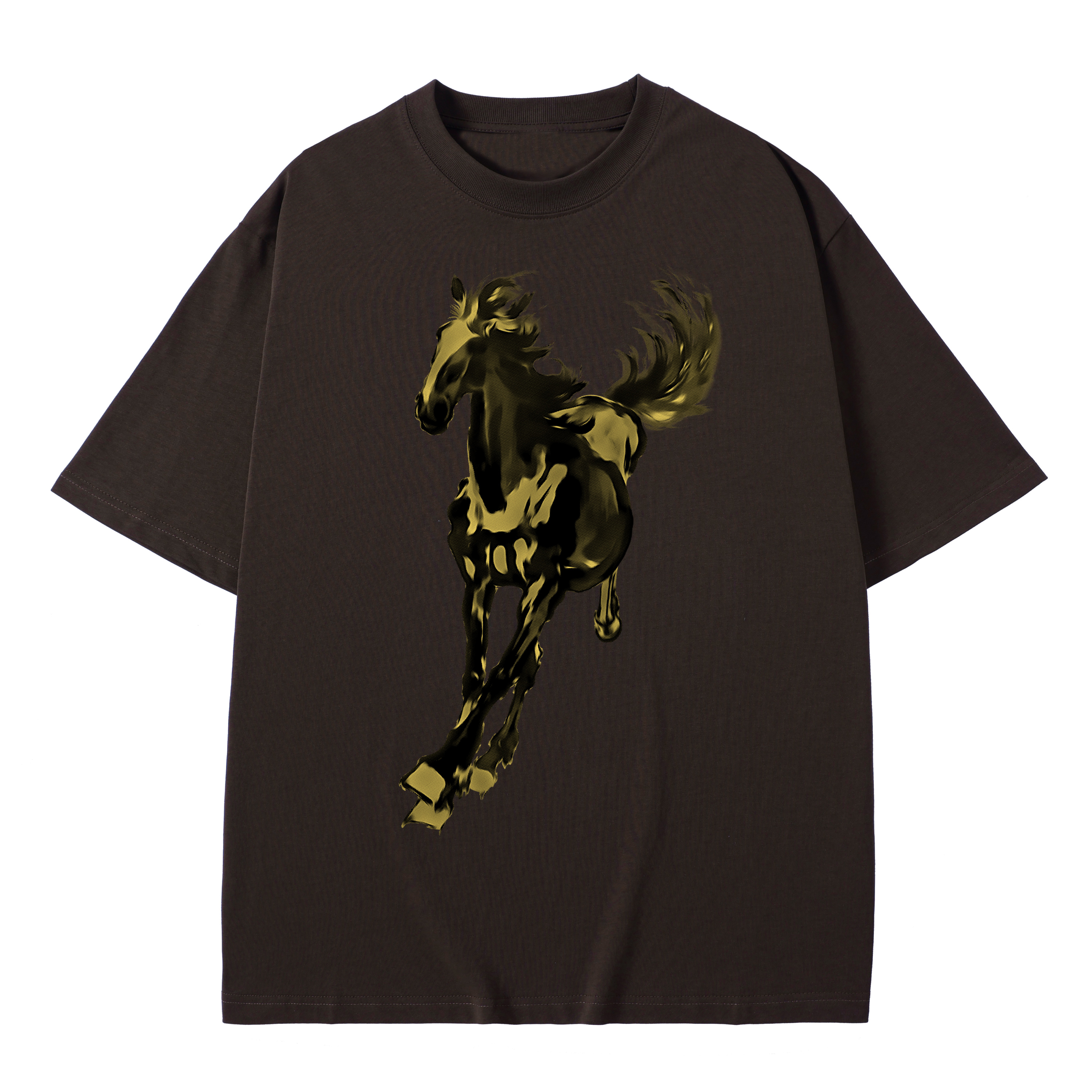 T-shirt men's top designer cotton T-shirt Silver the golden fine horse short sleeved clothing high-quality fashionable T-shirt BROADTRUE