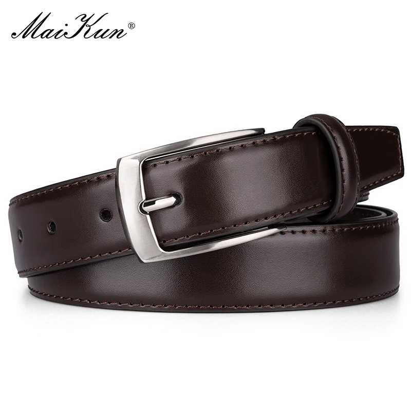 Maikun Fashion Genuine Leather Mens Belt Alloy Pin Buckle Casual Belt Large Size Business Belt For Men W250604