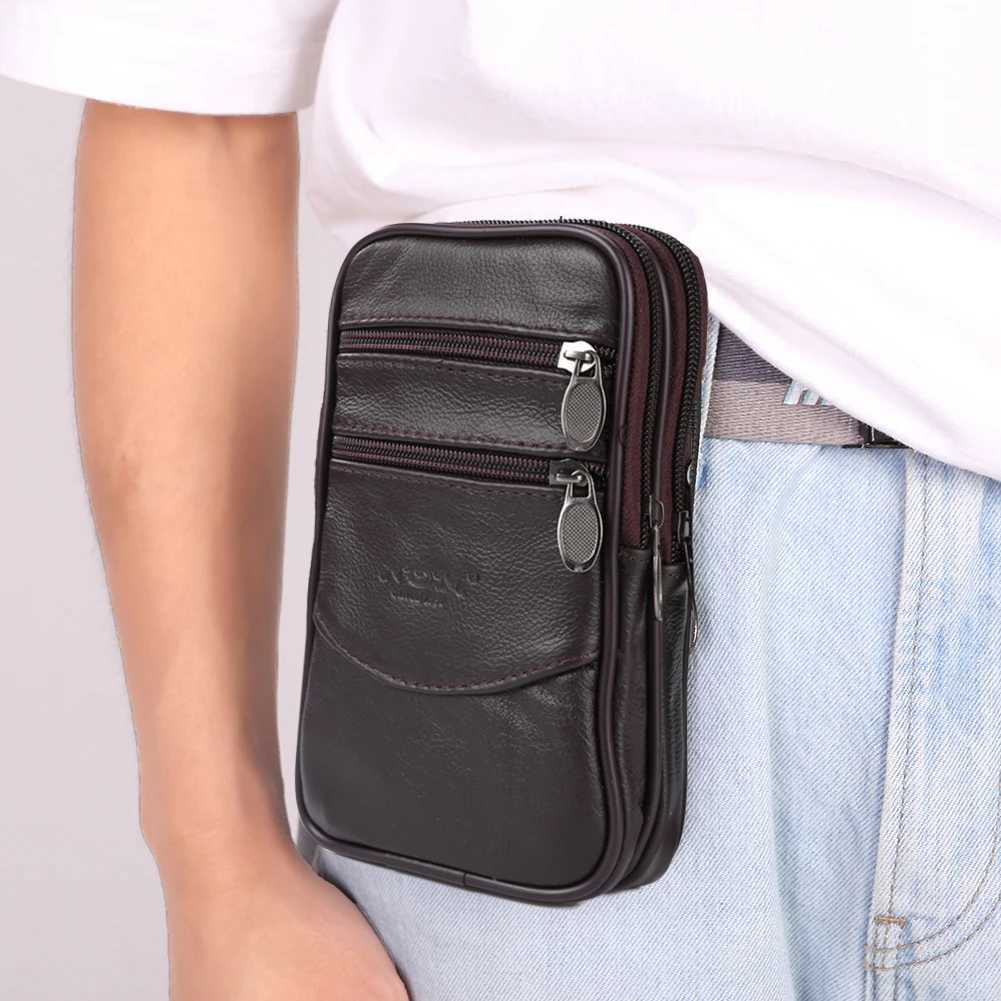 Fashion Mini Waist Bags Wallet Vintage Men Cow Leather Pure Card Coin Clutch Waist Bag Wallets Purse Mini W250604