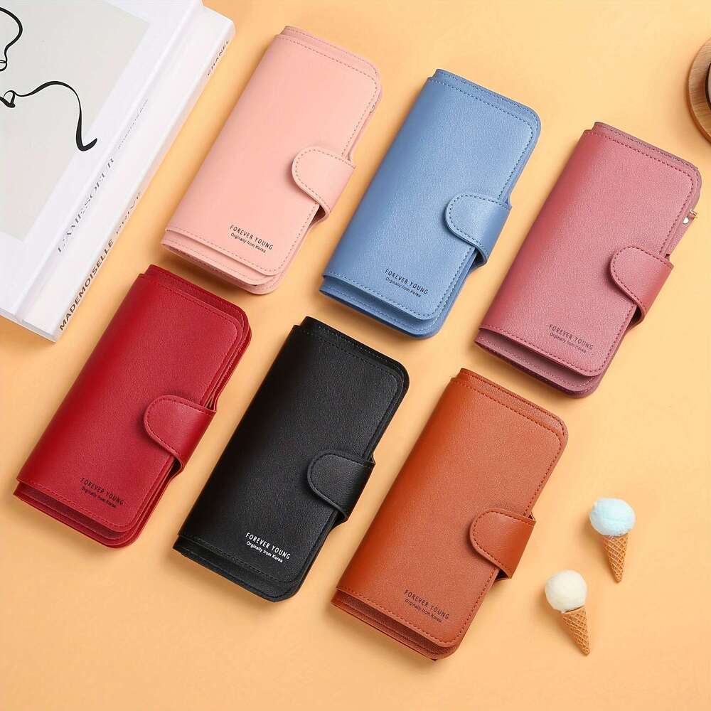 New Long Women's Wallet Clasp, Soft Coin Purse with Card Slots and Phone Holder, Trendy Handheld Design