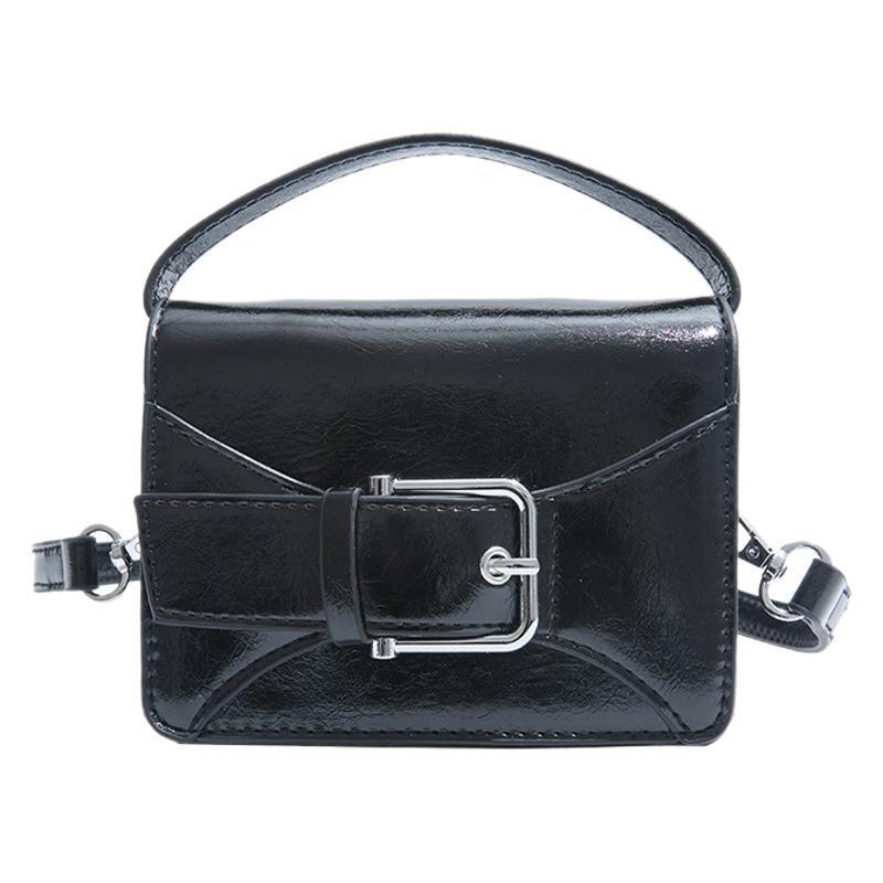 designer Korean Style Solid Color Simple Niche Belt Mini Handbag Small Square Bag for Women 2025 Summer New Cute Small Wallet