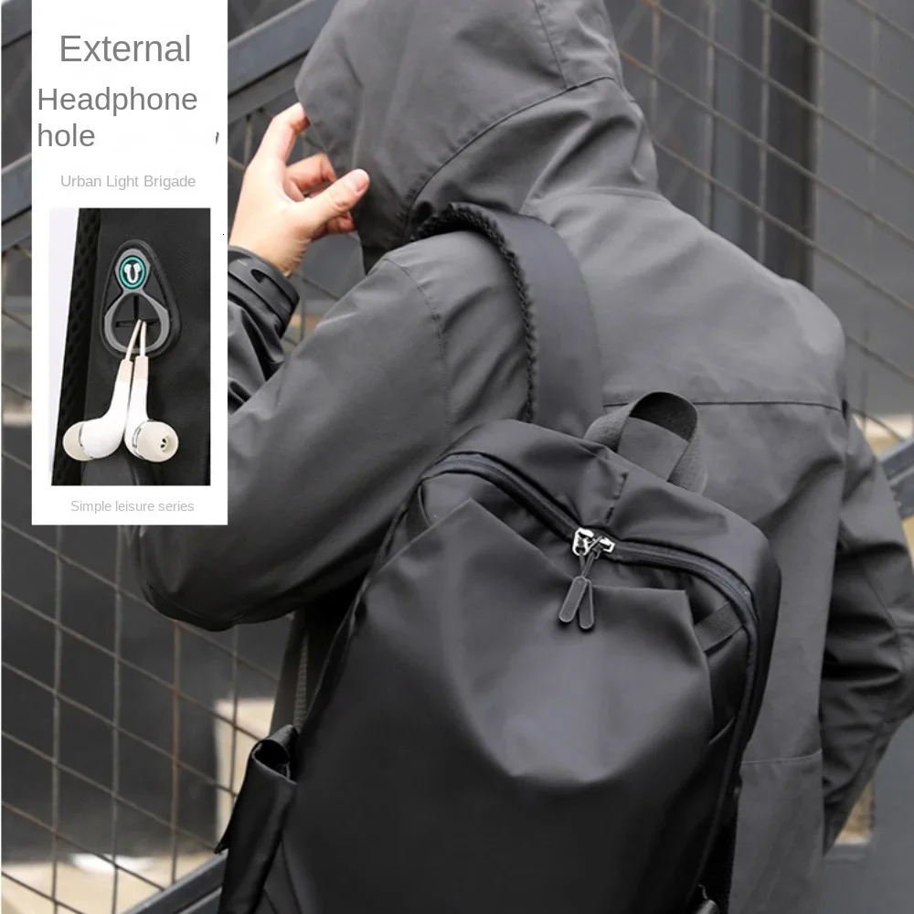 Men School Backpack Waterproof Nylon Backpacks USB Charging Laptop Backbag Large Capacity Rucksack for Books Outdoor Travel 250530