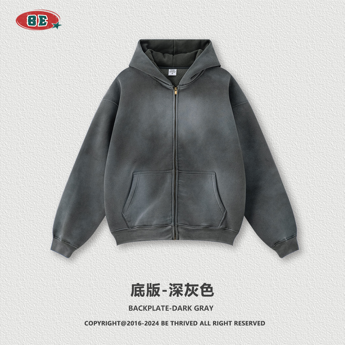 Y2K Harajuku Style Fashion Gothic Blue Gradient Zipper Hoodies Men Streetwear Hip Hop Casual Joker Couple Sports Sweater Top 250225
