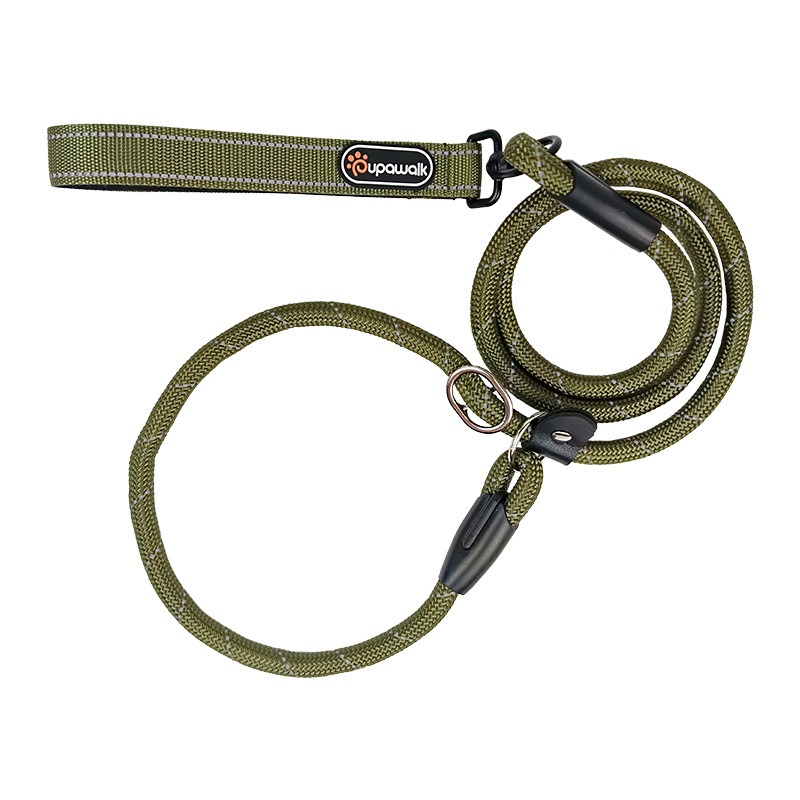 Reflective Anti-Strangulation Slip Leash for Dogs, 1.5m/2m P-Rope Dog Training Lead with Adjustable Collar