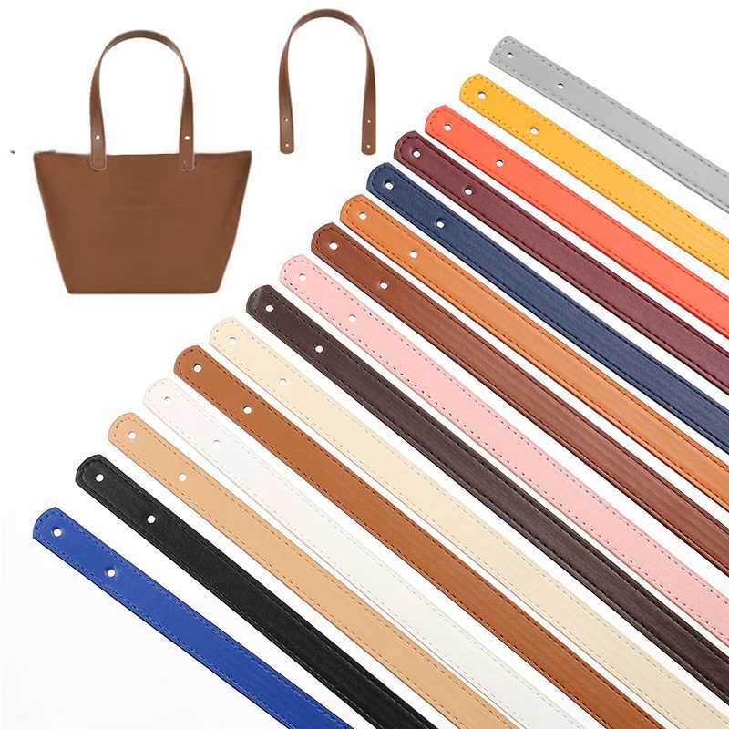 2pcs Pu Handles For Womens Bags Detachable Accessories For Handbags DIY Shoulder Bag Strap With Silver Rivets Tote Bag Handles W250604