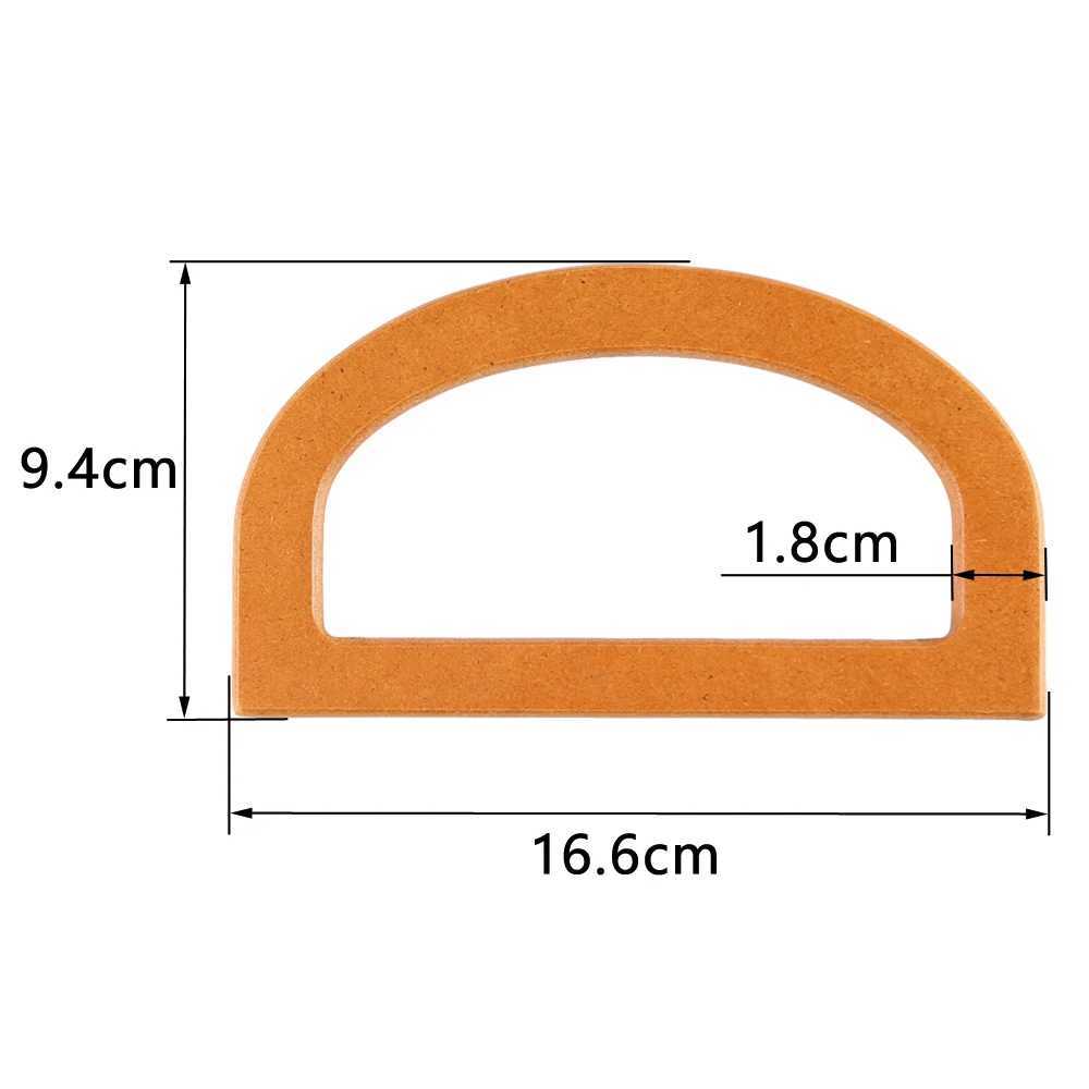 10Pcs D Shape Bag Handles DIY Replacement Handbag Tote Handles Purse Bags Bag Straps Wooden Bag Handle Accessories W250604