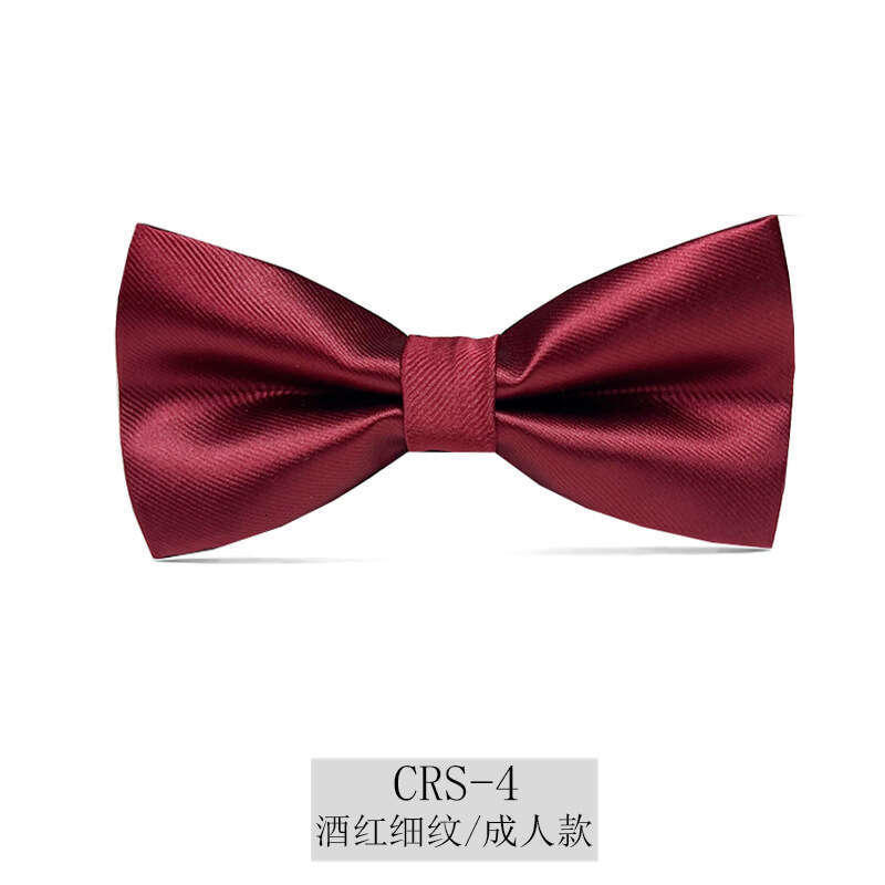 Men's Wine Red Bow Tie for Wedding Groomsmen - British & Korean Style Suit Accessory