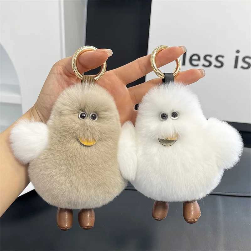 New Rex rabbit Fur Penguin Key Chain Bag Decoration Plush Toy Gift Keychain Cute Doll Pendant Lovely Penguin Dolls Holiday Gift W250604