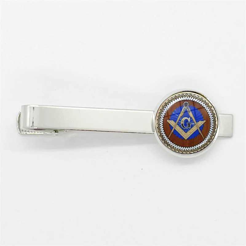 Free Mason Masonic Sigh Glass Gem Tie Clips Copper Metal Simple Necktie Tie Pins Suit Pins Button Gift W250604