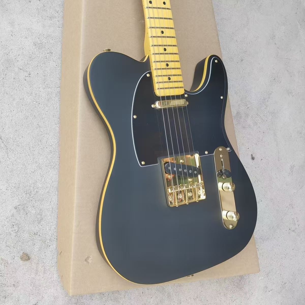 Electric guitar, factory customized, made of maple and peach blossom wood, matte gold TL, in stock, fast and free shipping