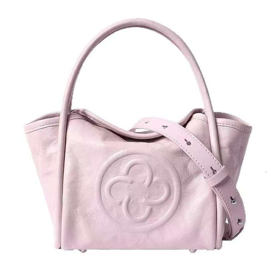 Women's Bags Designer Women's Bags Designer Cassile Angel Vegetable Tanned Leather Wrinkled Single Shoulder Crossbody Pink Handheld Basket B