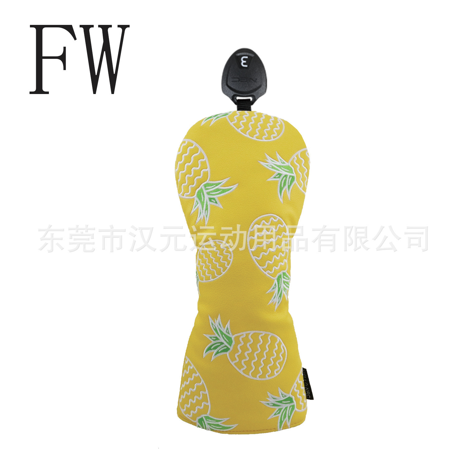 Soft PU Leather Flamingo Printing Golf Club Headcover 3pcs Set Option Driver Fairway Wood Hybrid Covers 241220