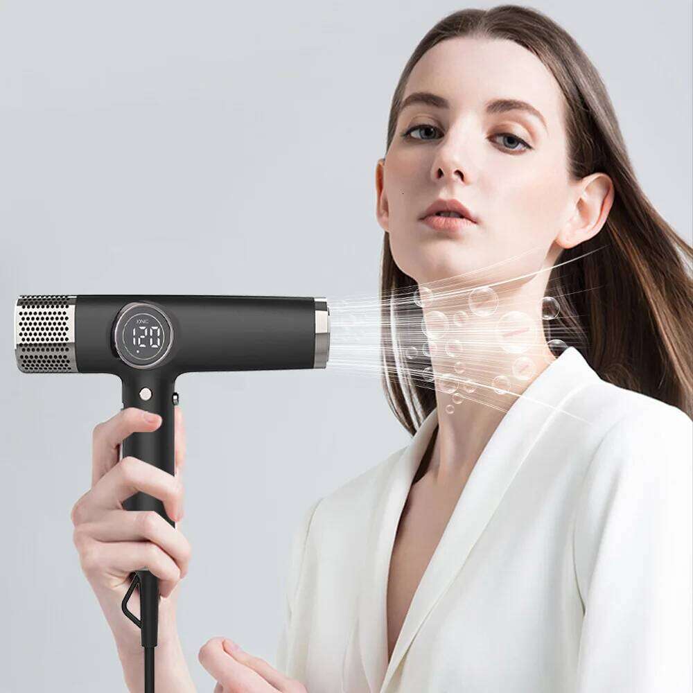 Brushless Speed Negative Ion Multi-Function 3-In-1 Hair Dryer With LCD Temperature Display High Power Gift Box