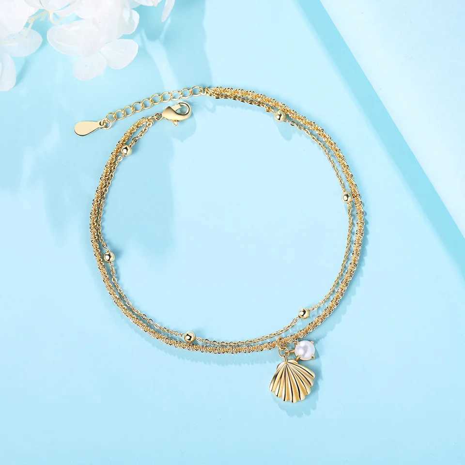 925 Sterling Silver Anklets for Women Summer Beach Accessories Zircon Chain Anklet Gold Color Leg Bracelets Bodychain Gifts W250604