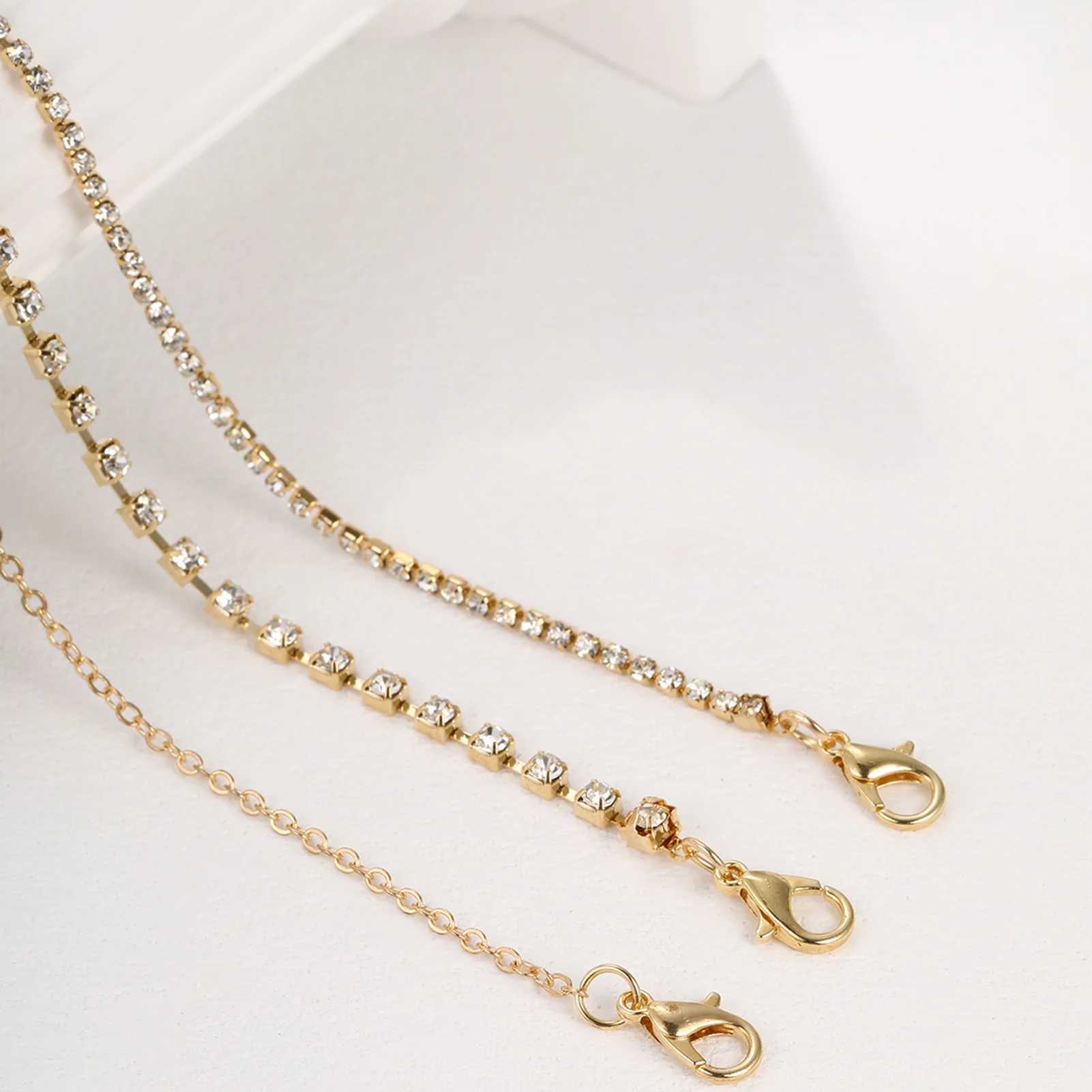 Bohemian Love Heart Anklets Sets for Women Fashion Gold Color Crystal Foot Chains Versatile Summer Boho Style Foot Jewelry W250604