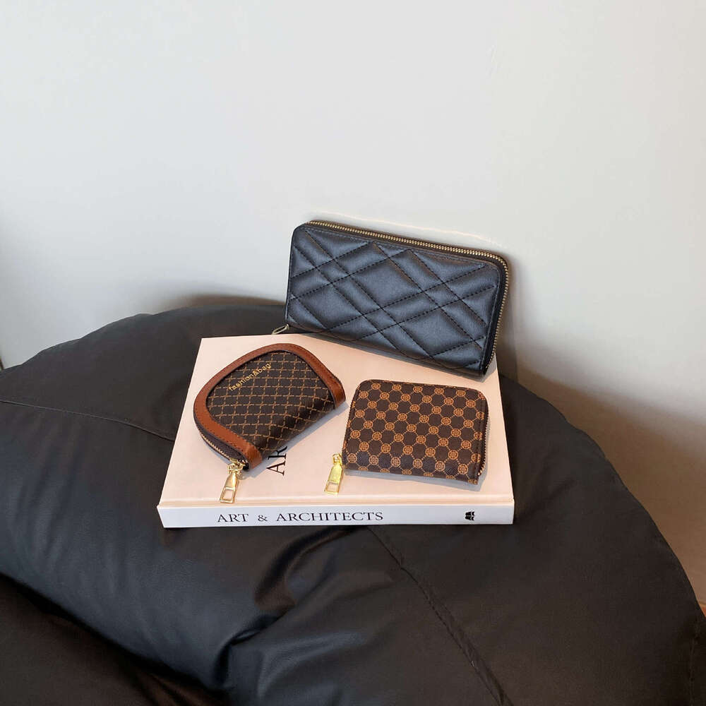 2025 New Three-Piece Gift Set Card Holder Box Three Sizes Multifunctional Women's Wallet