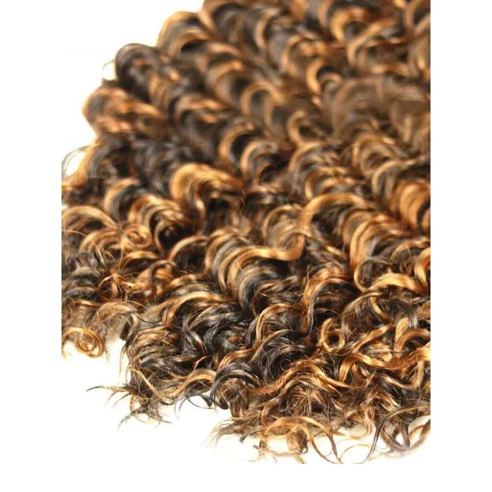 Wave Human Hair Highlight Ombre Honey Blonde 3 4 10A 14A Virgin Double Weft Water Curly Bundles