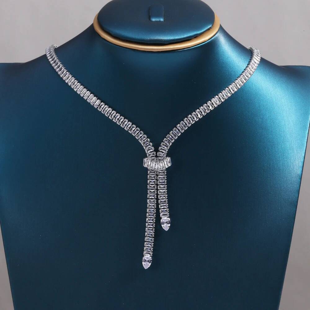 Bridal Fashion Crystal Rhinestone Choker Necklace Women Wedding Accessories Tennis Chain Zircon Chokers Jewelry Collier Femme