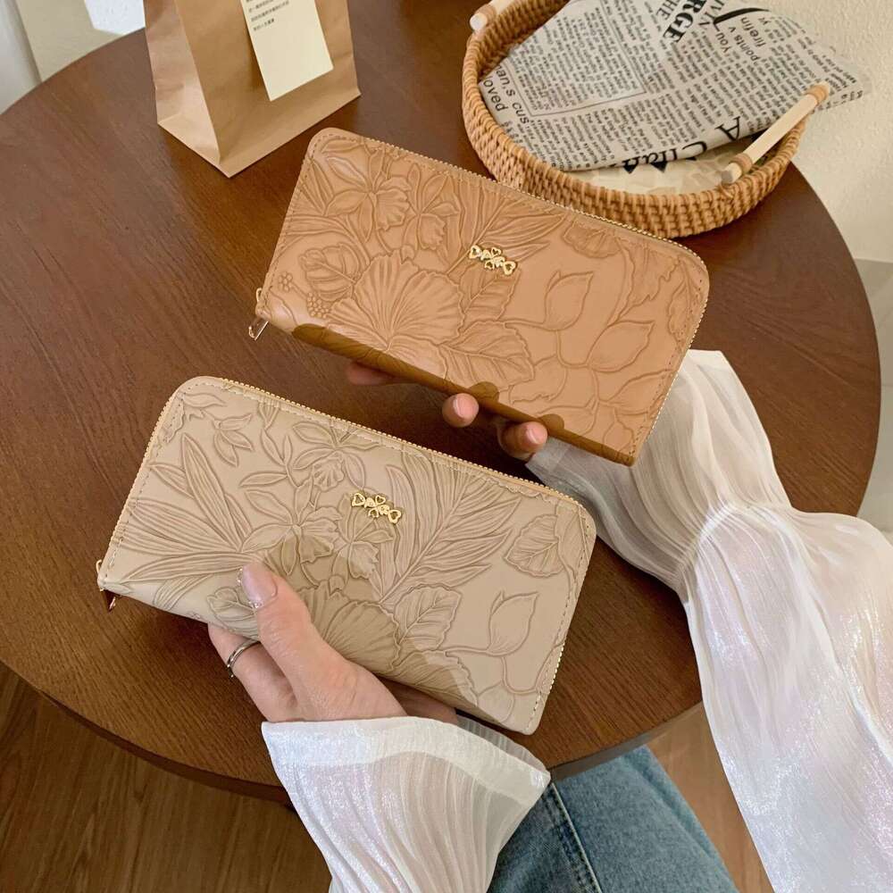 Women's INS Style Small High-end Long Wallet Coin Purse Zipper Clutch