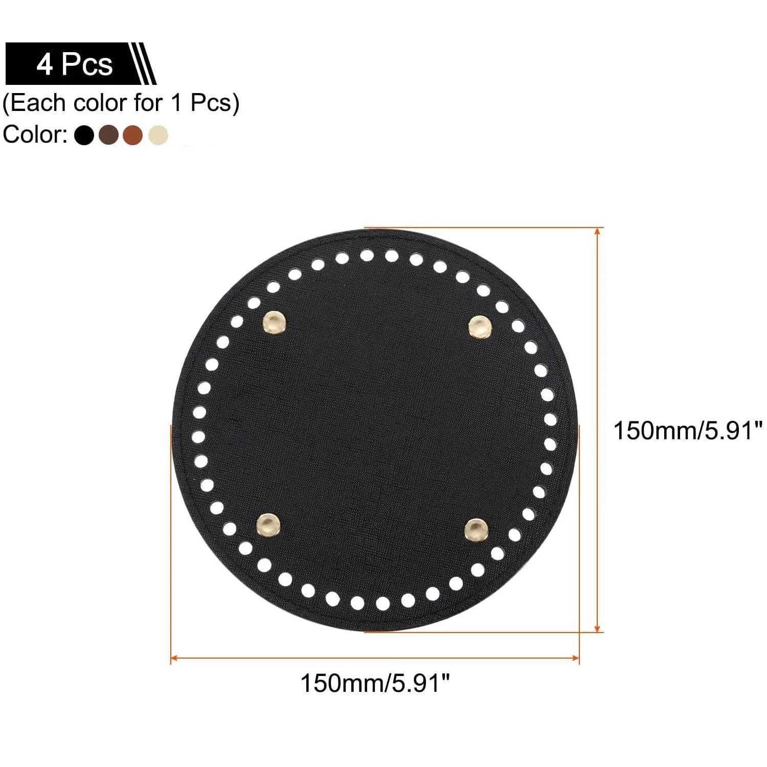 1-4Pcs Round PU Leather Bag Bottom Knitting Crochet Bags Bottom Shaper Pad Cushion Base for DIY Handbag Purse Making Supplies W250604