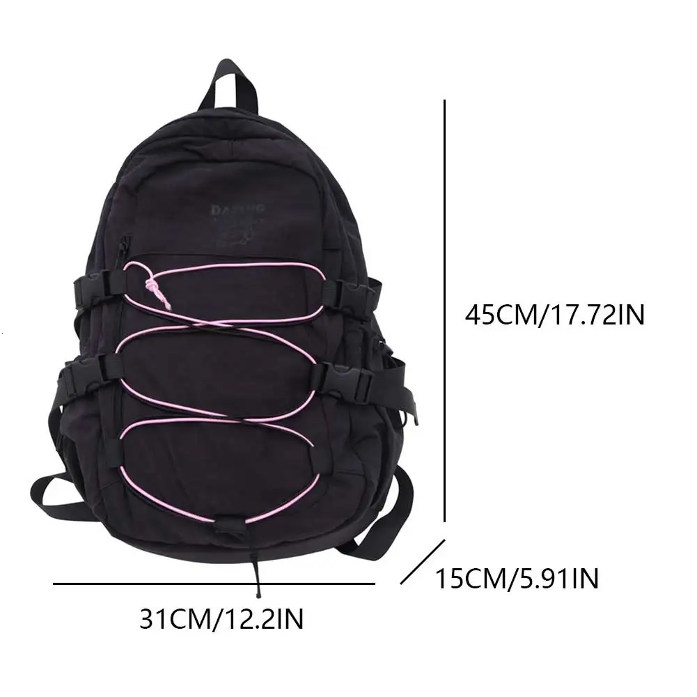 Teenagers School Bag Large Capacity Laptop Rucksack Aesthetic Fashion Backpack Kawaii Students Bookbag Simple Backpack 250530