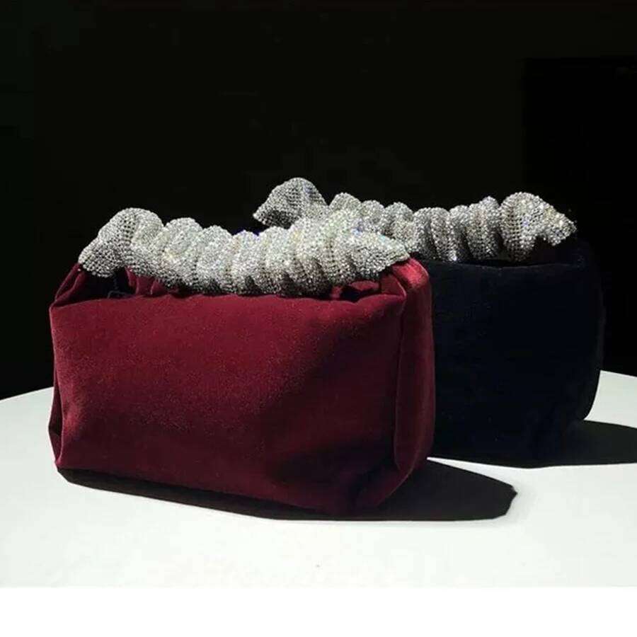 Women's Glitter Party Dinner Bag Dia Bridal Wedding Daily Clutches Veet Female Handbags Rhinestone Banquet Evening Purse