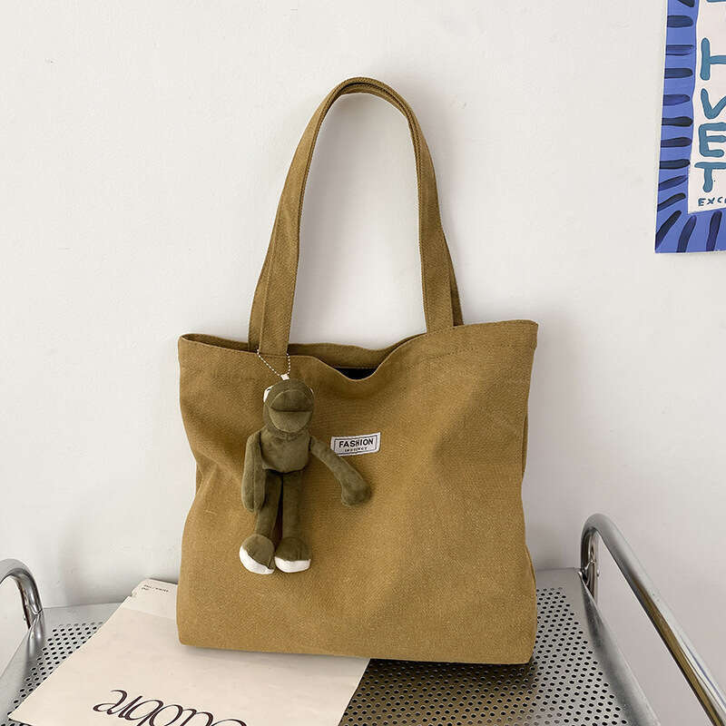 Thickened Washed Canvas for Women, Capacity Tote Bag, Simple Commuter Handbag, Oxford Cloth Large Shoulder Bag