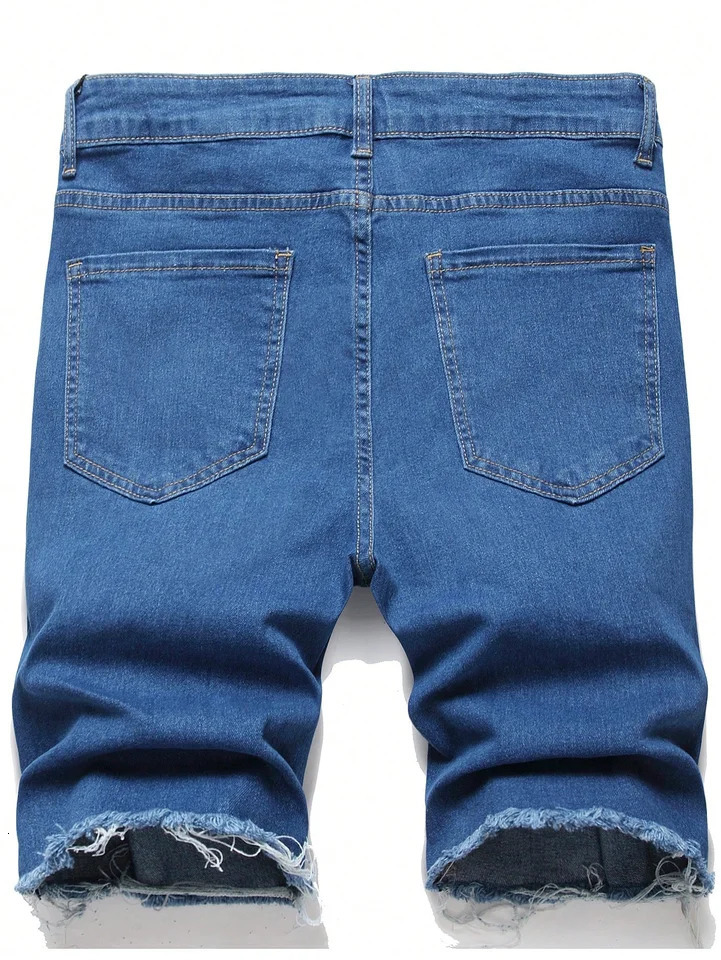 Summer Slim Stretch Men Short Jeans Fashionable Retro Patchwork Denim Shorts Streetwear Cotton Cargo Male 250529Z