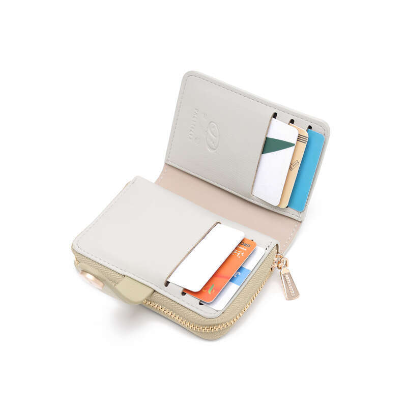 Pretty Style Korean Fashion Printed Zipper Buckle Accordion Multi-Card Slot Student Wallet Women's Purse