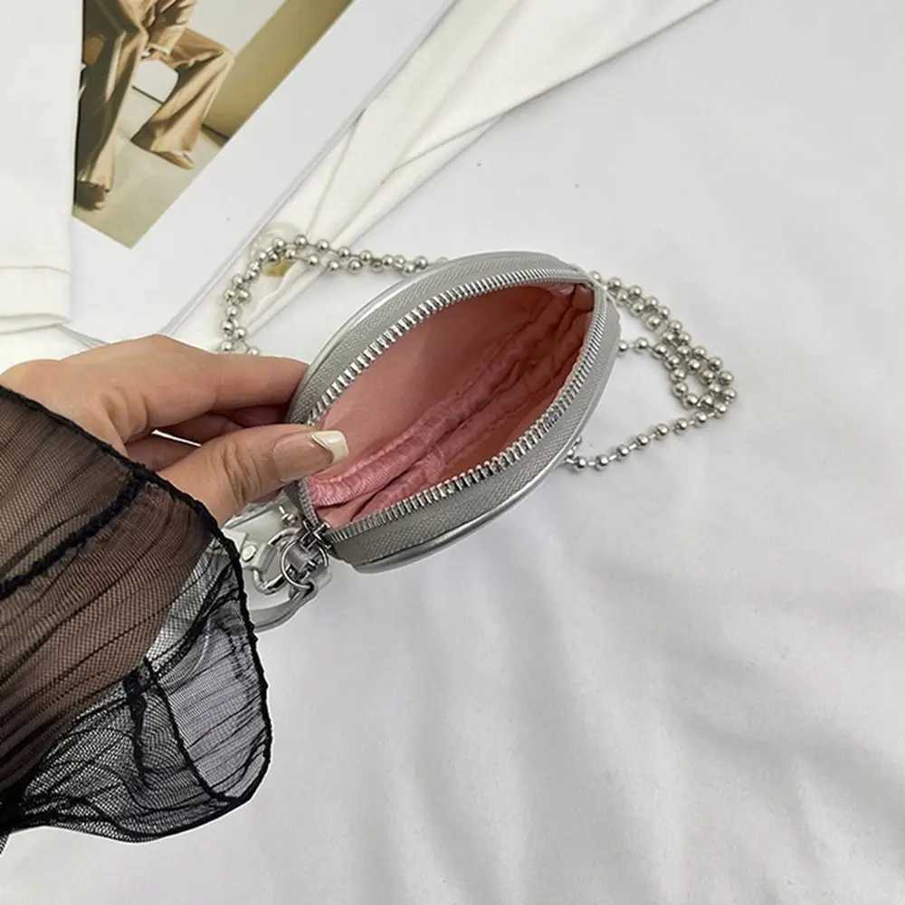 Outdoor Korean Style Beads Chain Crossbody Bag Bowknot Cute Bow Shoulder Bag Pu Leather Small Wallet Coin Purse for Girls XJ250604