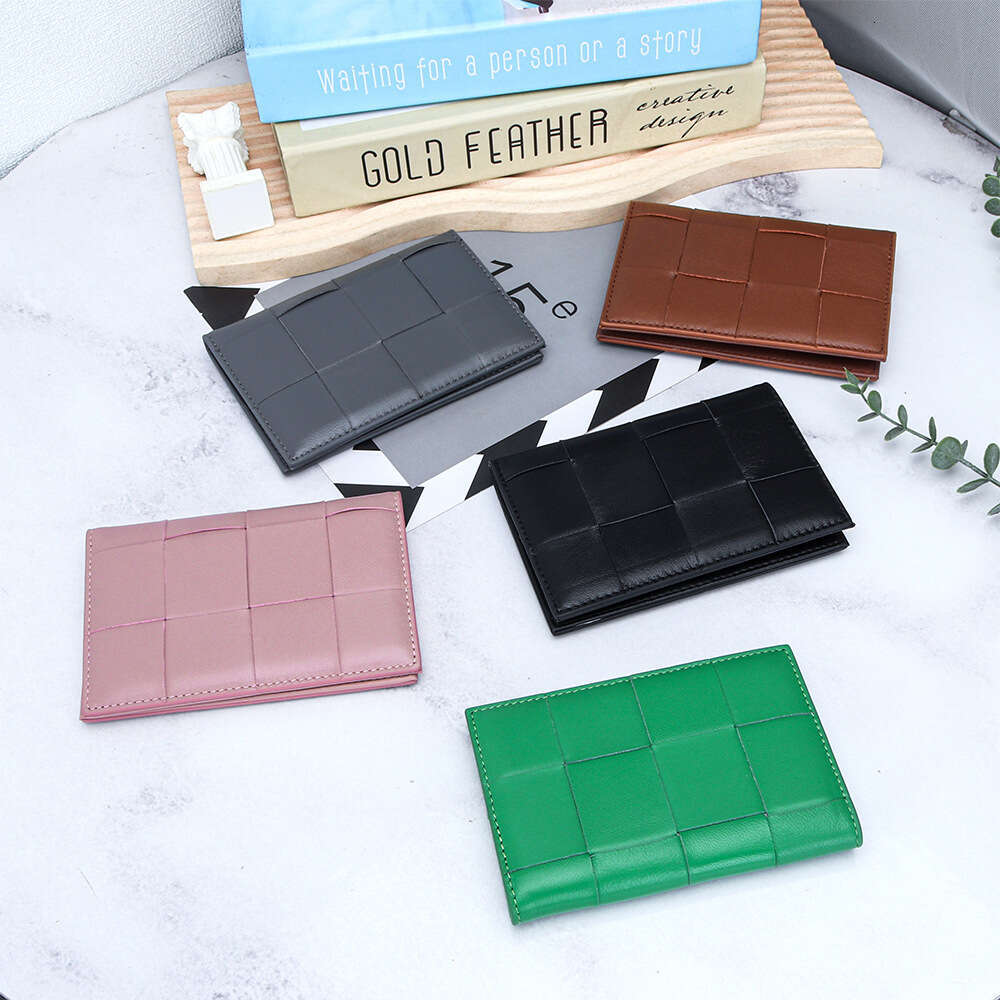 High-end Sheepskin Holder Women's New Fashion Woven Passport Cover Multi-functional Document Organizer Wallet