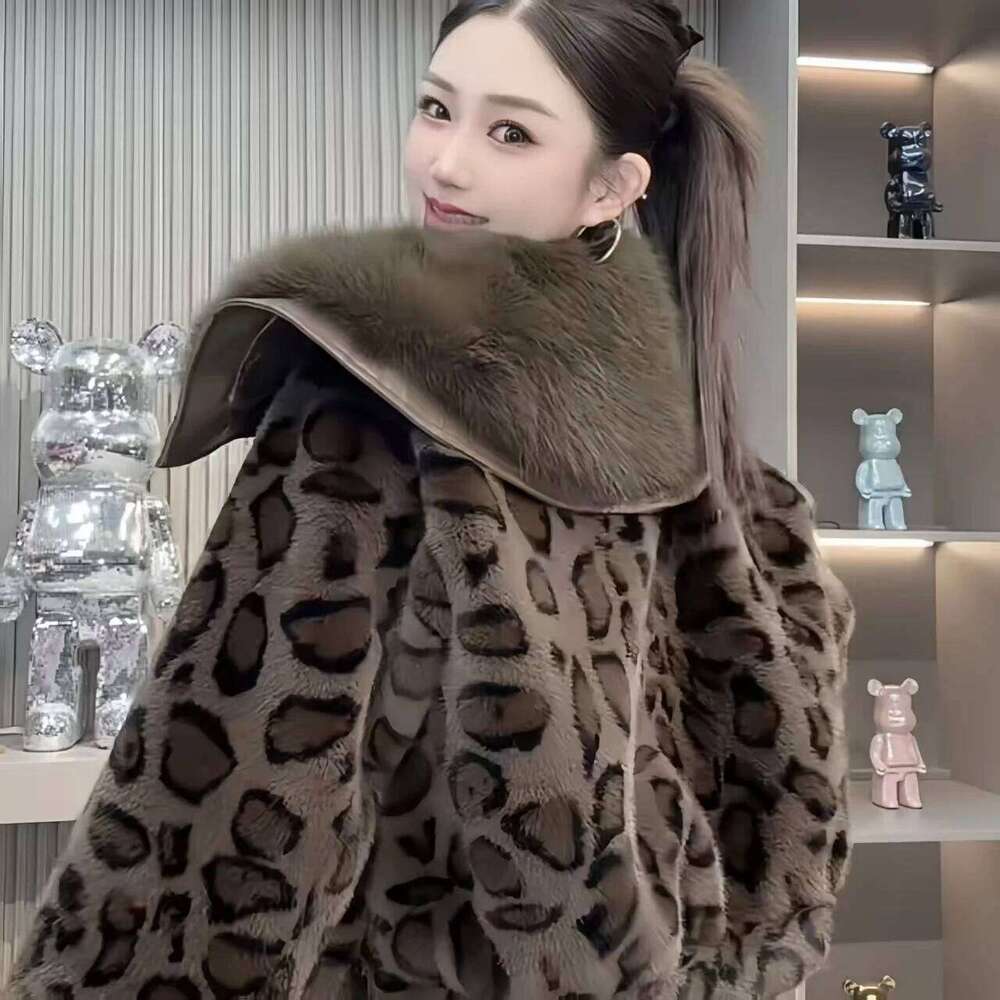 Faux Fur Coats for Women,Single Breasted Jacket,Thicken Warm Female Clothes,Spliced,,Turn-down Collar,New,Winter,2025