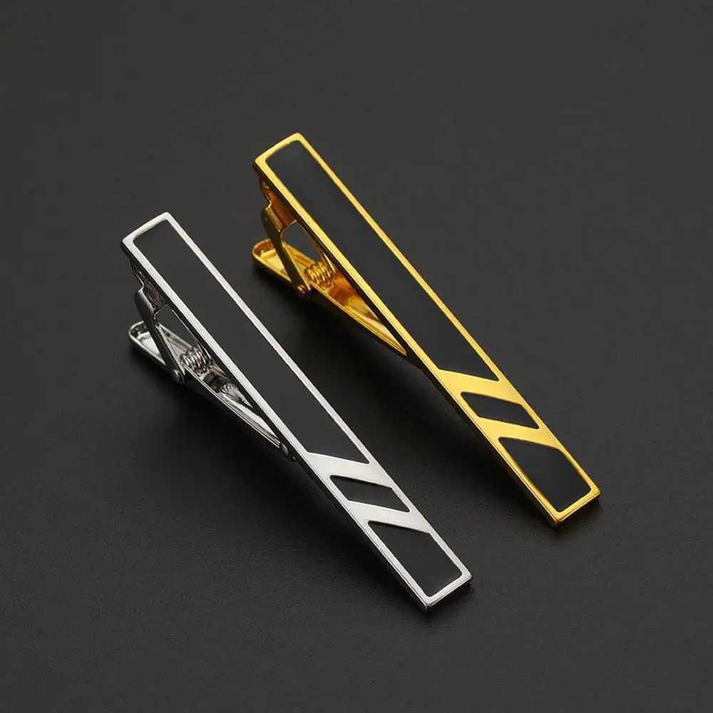 Fashion Clasp Wedding Gift Style Tie Clamp Pin Necktie Simple Clip Golden Jewel Men Metal Tie Clips W250604