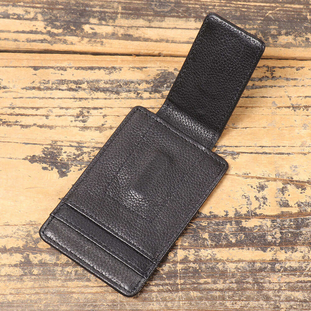 Men's Holder First Layer Cowhide Multi-Card Slot Magnetic Buckle Dollar Clip Personalized Card Press Wallet